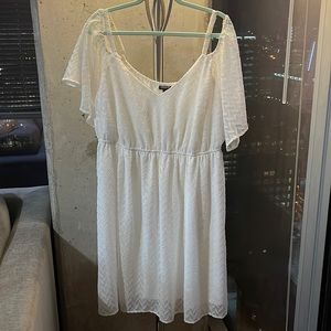 Beautiful white summer dress, off the shoulders with straps
